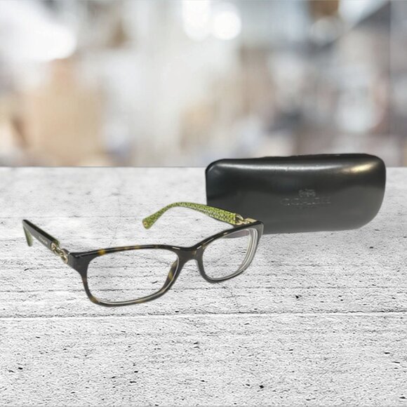 Coach HC5232 Fannie Dark Tortoise/Green Sig C Eyeglass Glasses Frames 52-16 135 - Picture 3 of 15